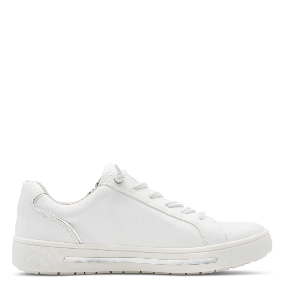 Estelle White/Silver Lace-up Sneaker