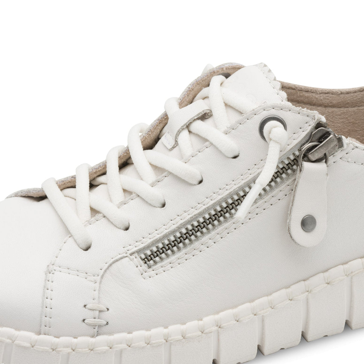 Ines White Lace-up Sneaker
