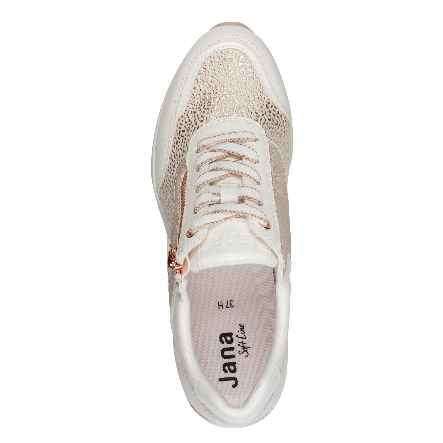 Katya White/Rosegold Lace-up Sneaker