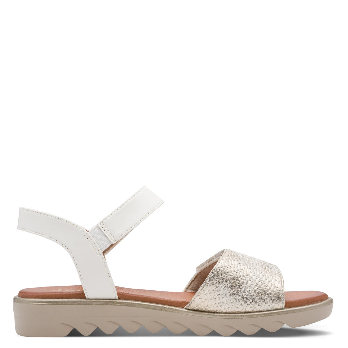 Tessa White/Gold Sandal