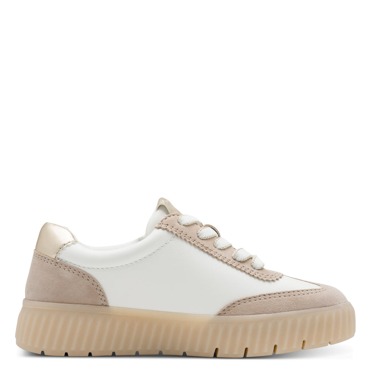 Marta Beige Combo Lace-up Sneaker