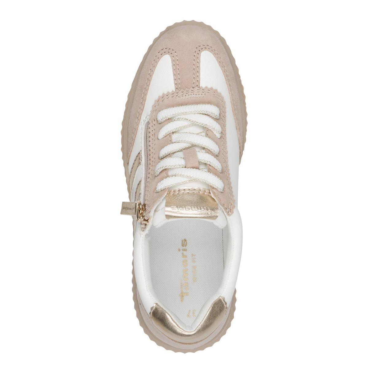 Marta Beige Combo Lace-up Sneaker
