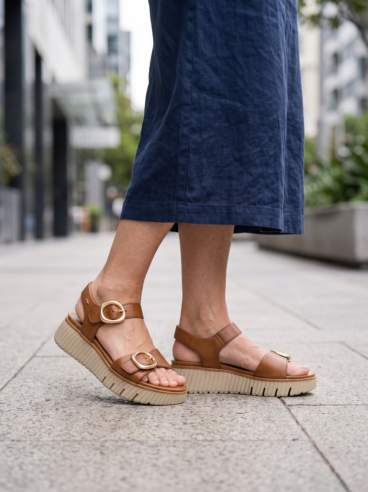 Greta Cognac Nappa — Sandal