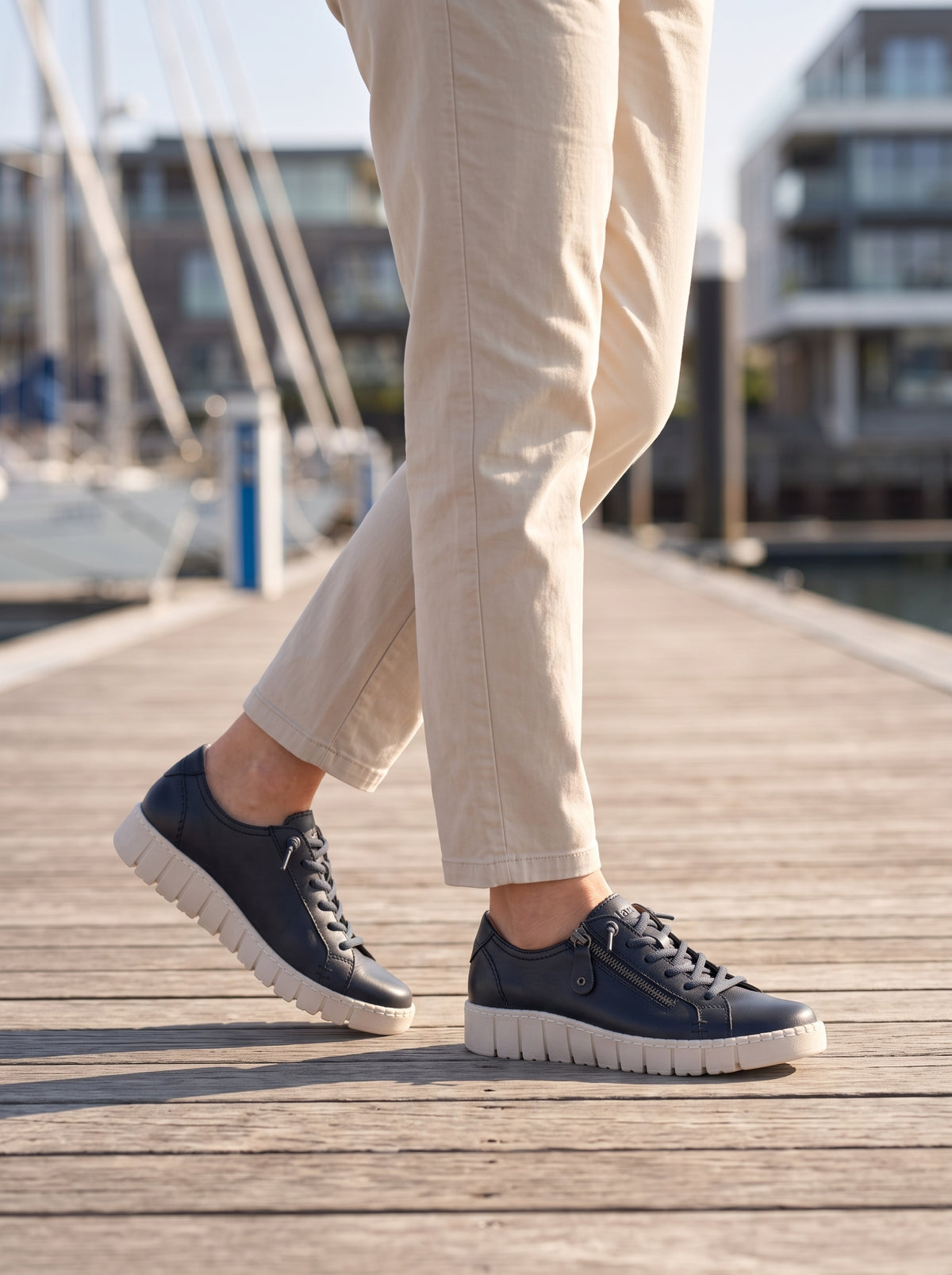 Ines Navy — Lace-up Sneaker