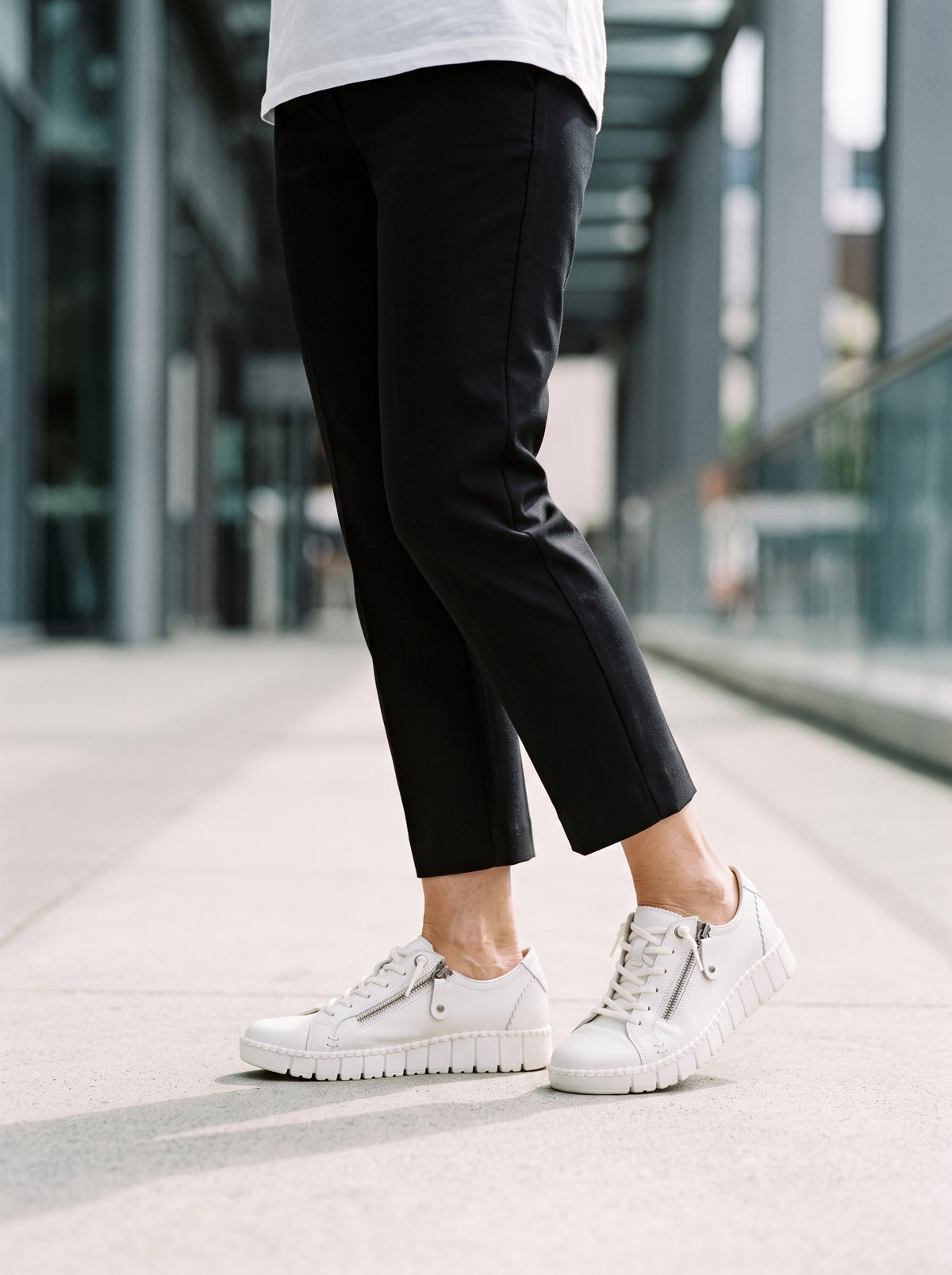 Ines White — Lace-up Sneaker