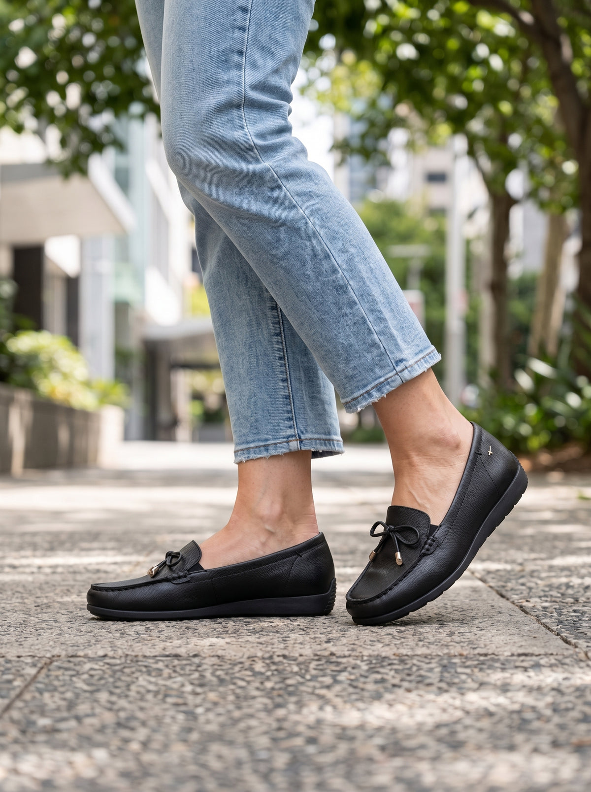 Romy Black Nappa — Slip-on