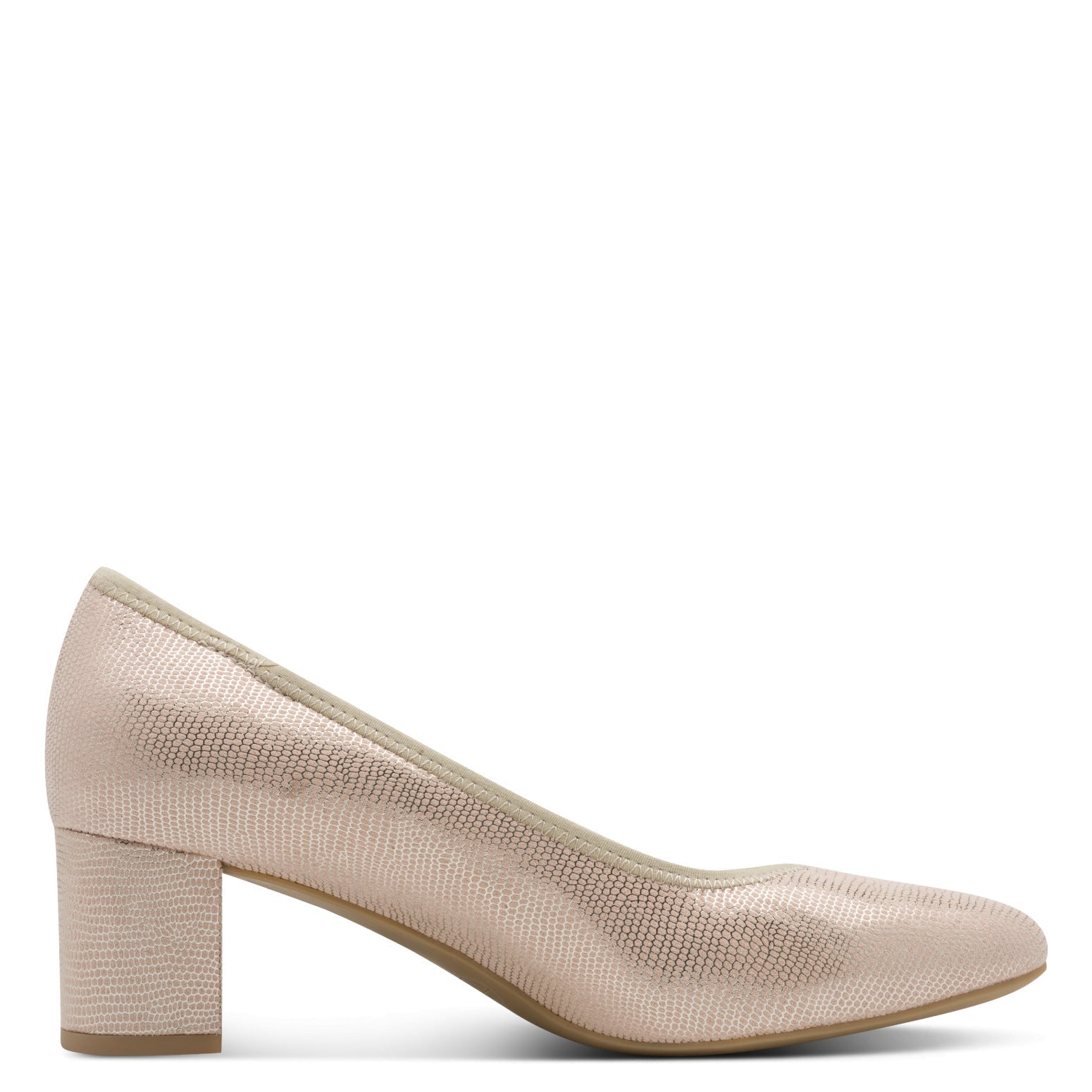 Delphine Beige Metallic Court Shoe