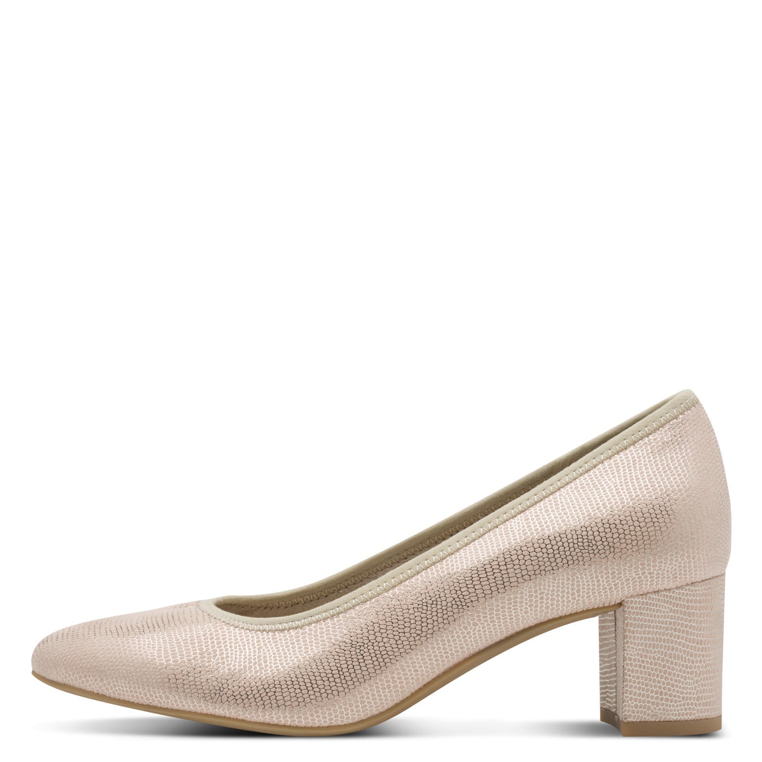 Delphine Beige Metallic Court Shoe