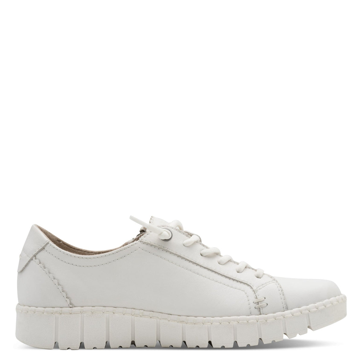Ines White Lace-up Sneaker