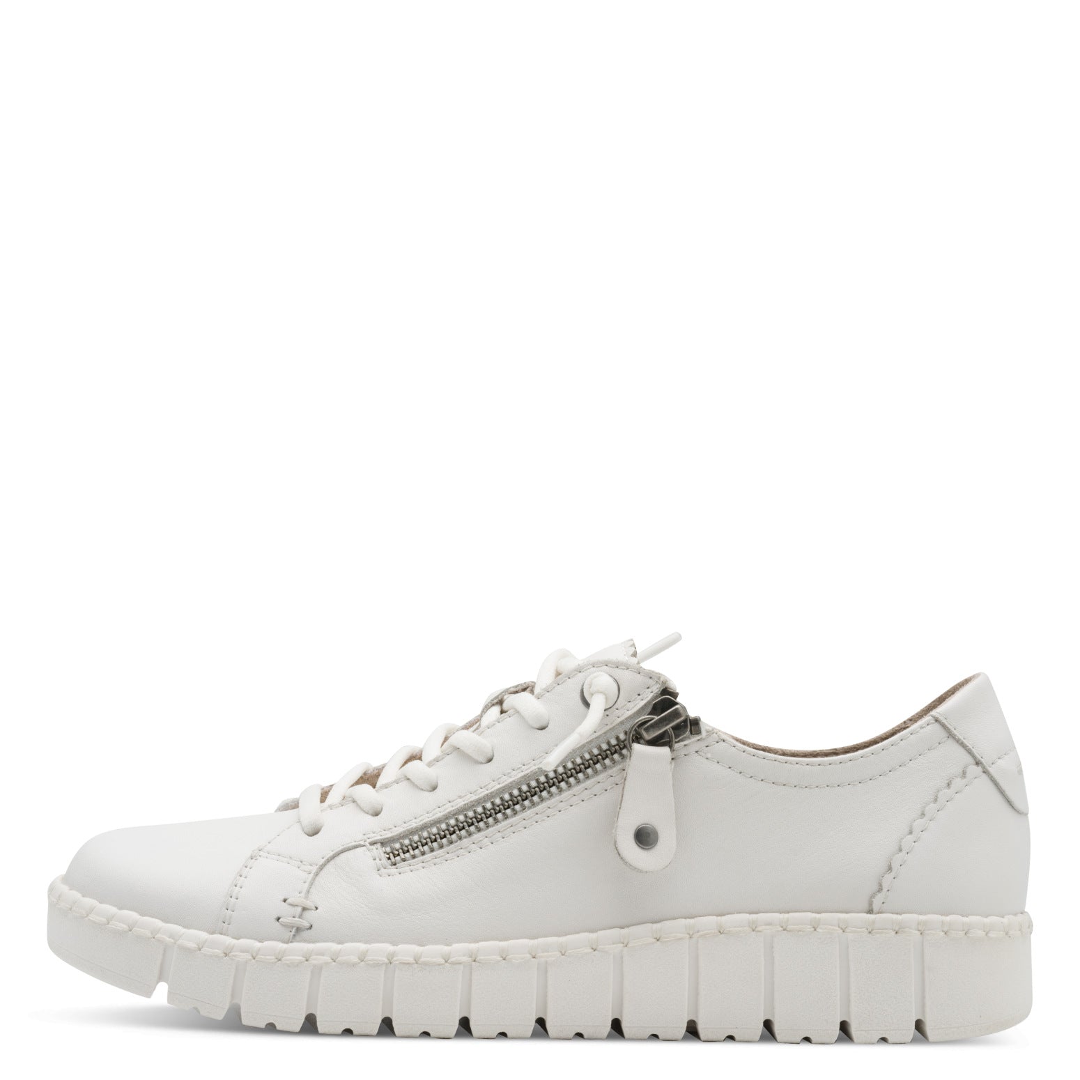 Ines White Lace-up Sneaker
