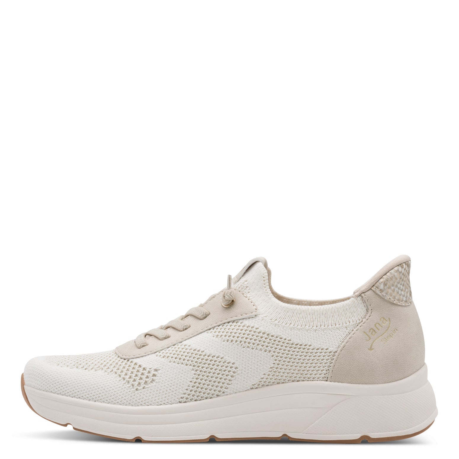 Lena Beige/Gold Lace-up Sneaker
