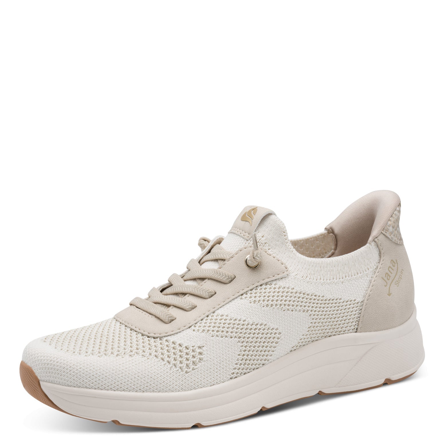 Lena Beige/Gold Lace-up Sneaker