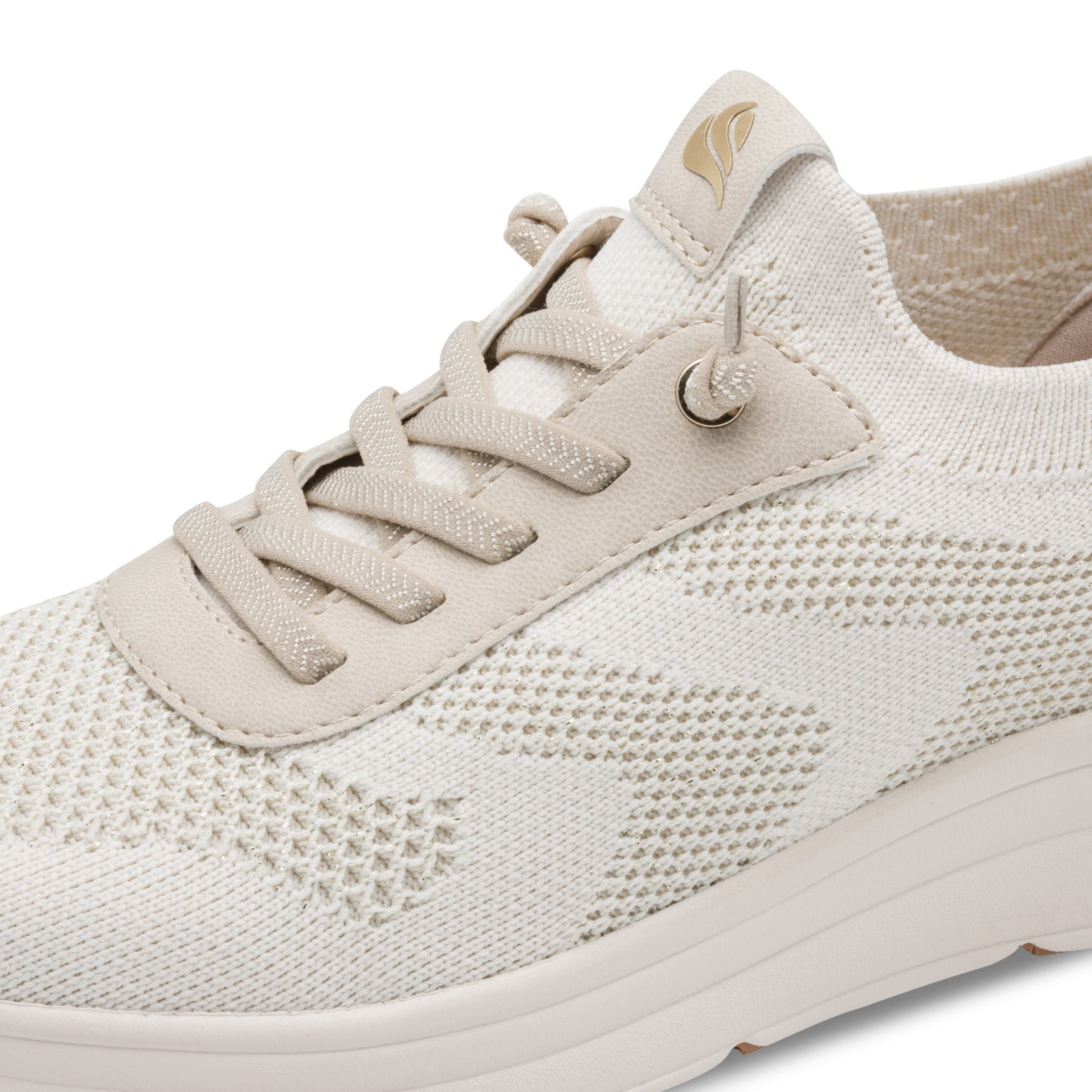 Lena Beige/Gold Lace-up Sneaker
