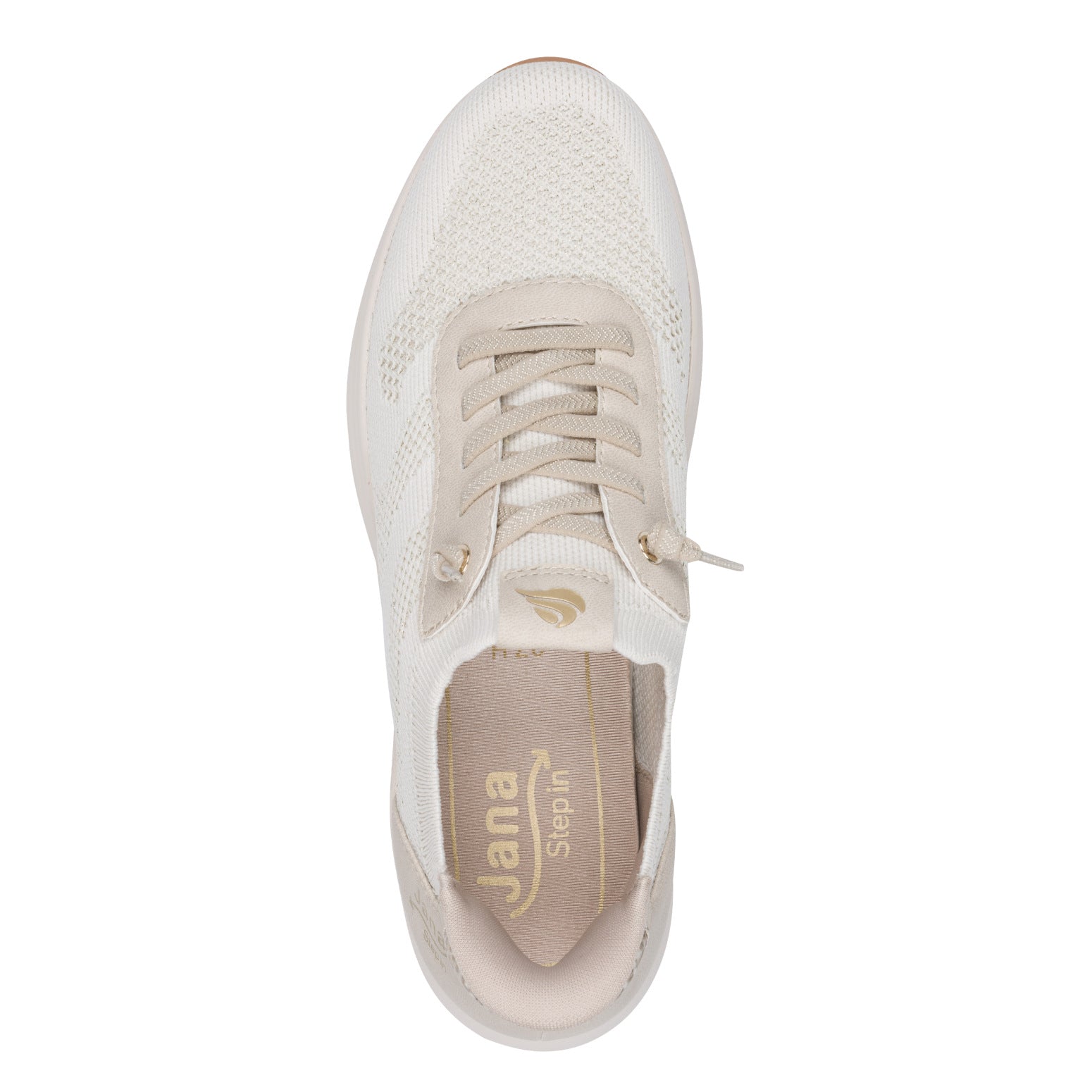 Lena Beige/Gold Lace-up Sneaker