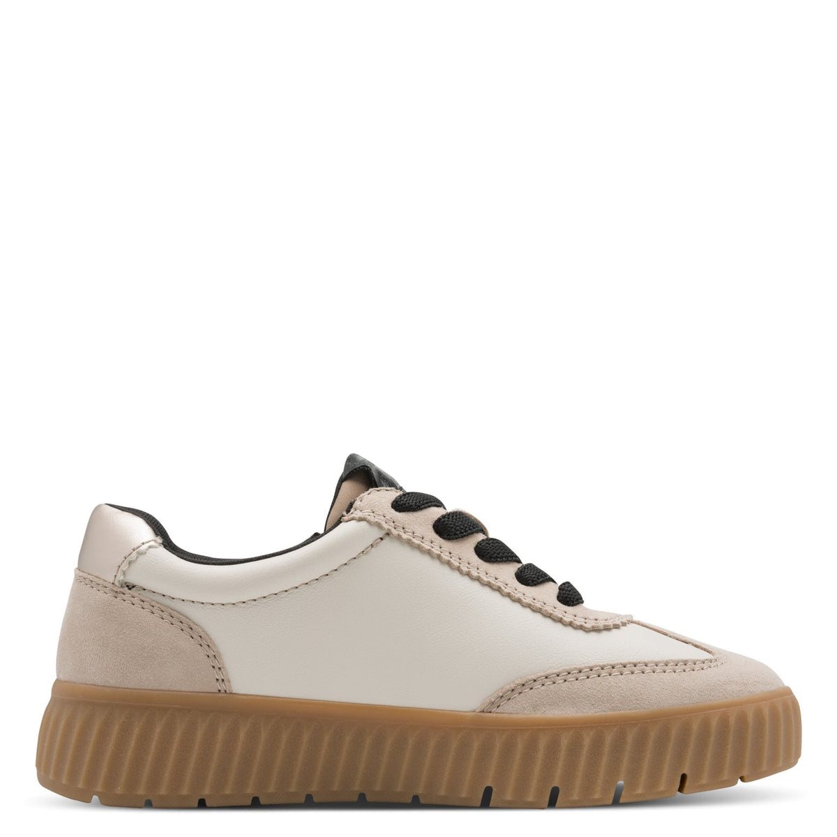 Marta Beige/Black Lace-up Sneaker