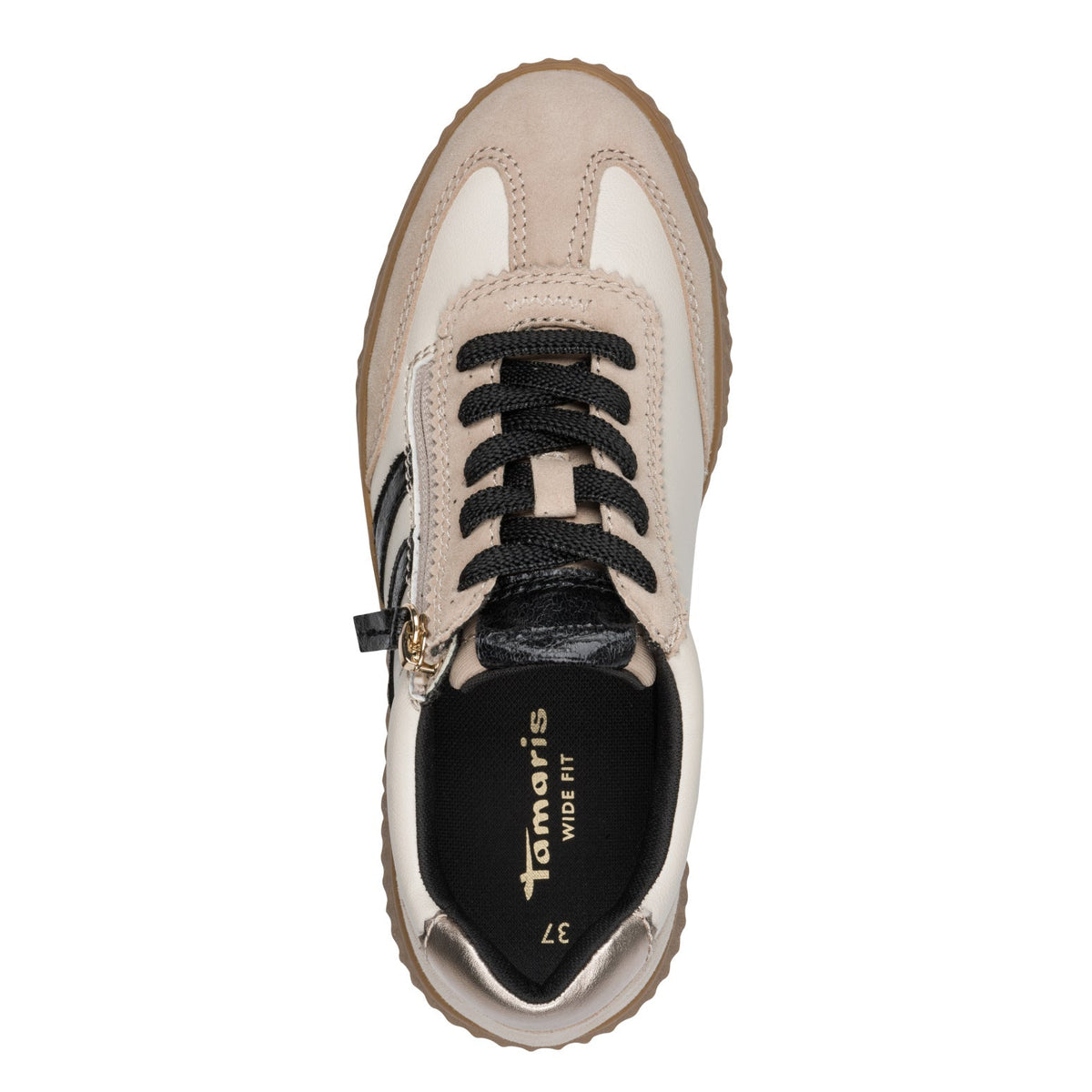 Marta Beige/Black Lace-up Sneaker