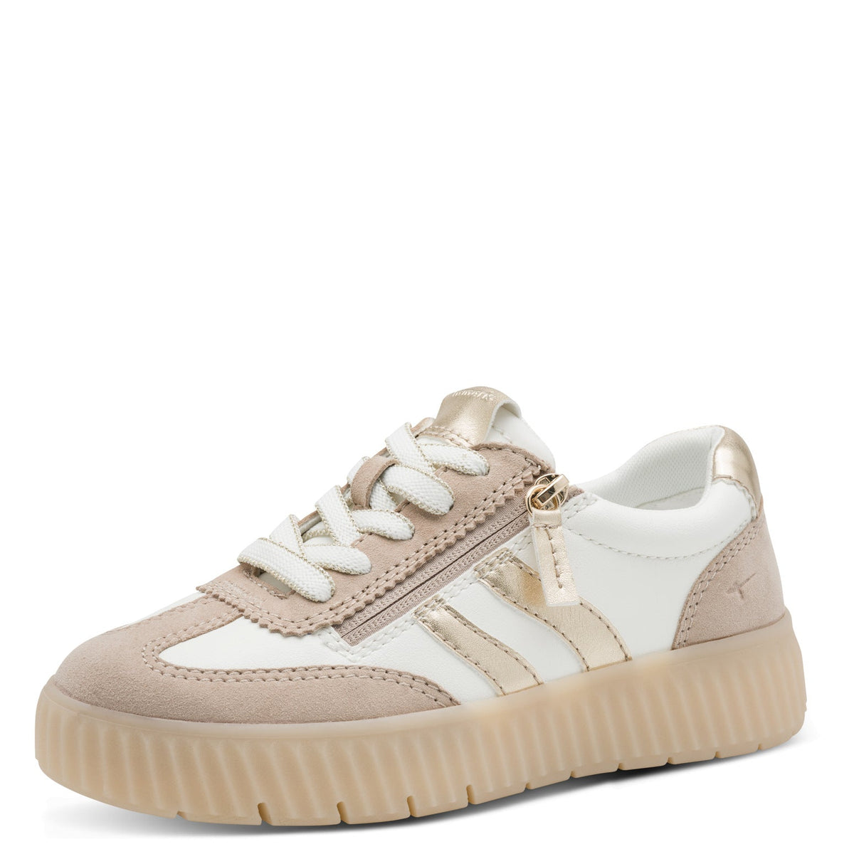 Marta Beige Combo Lace-up Sneaker