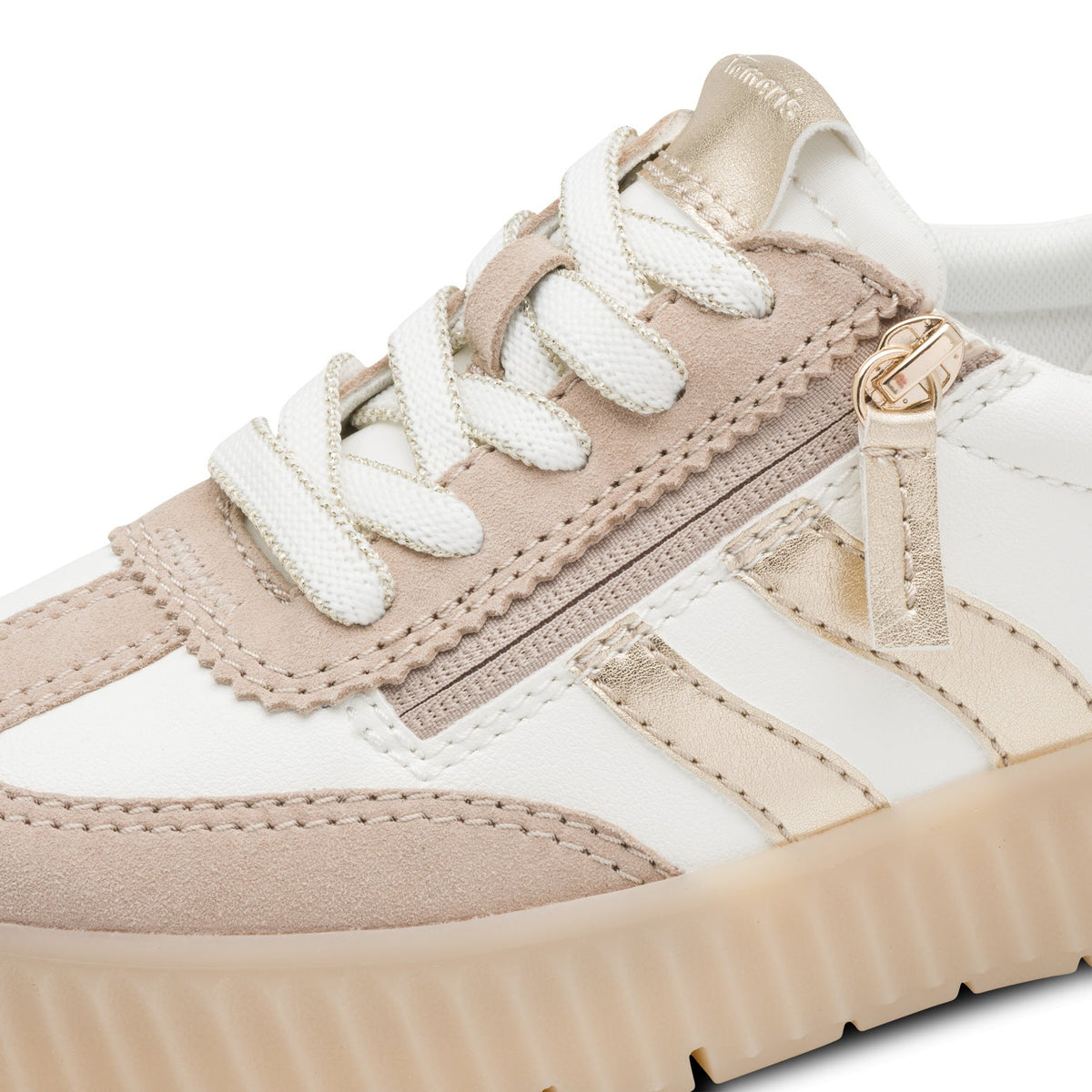 Marta Beige Combo Lace-up Sneaker