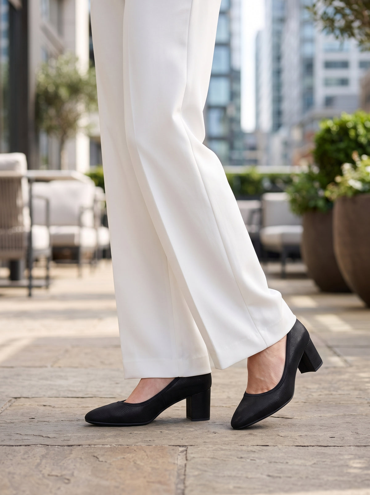 Delphine Black Metallic — Court Shoe