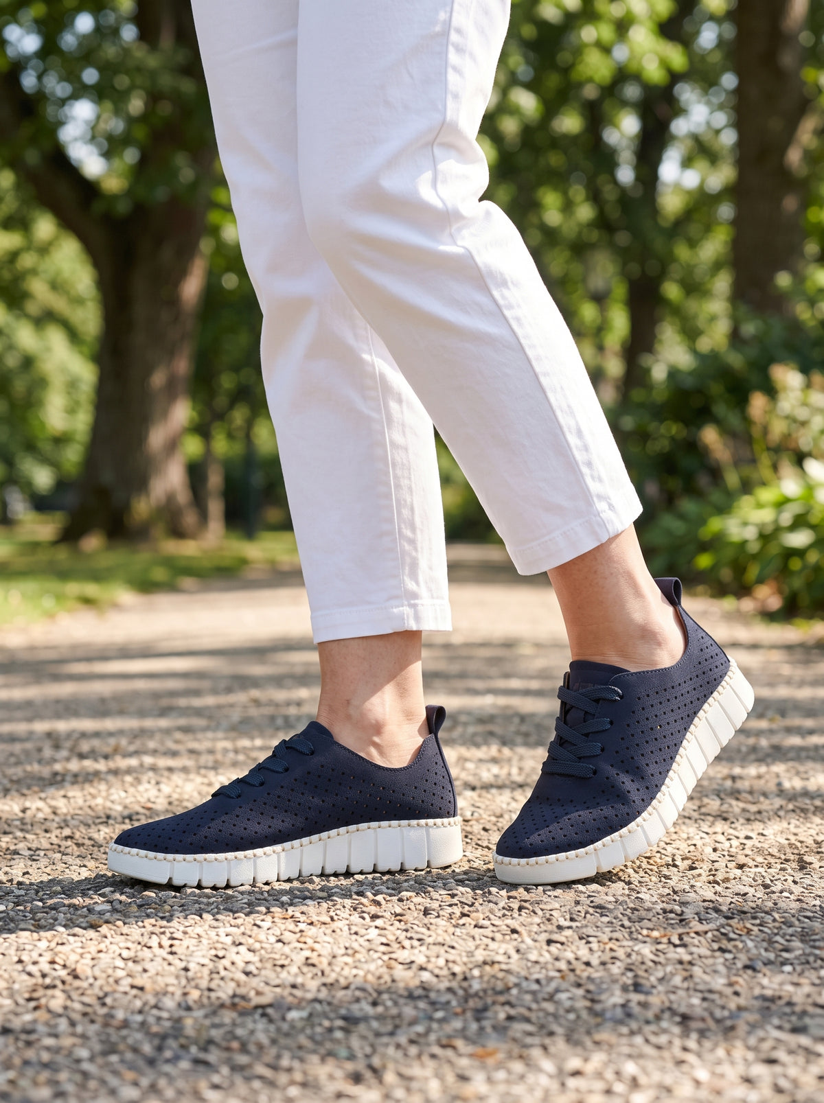Renata Navy — Lace-up Sneaker