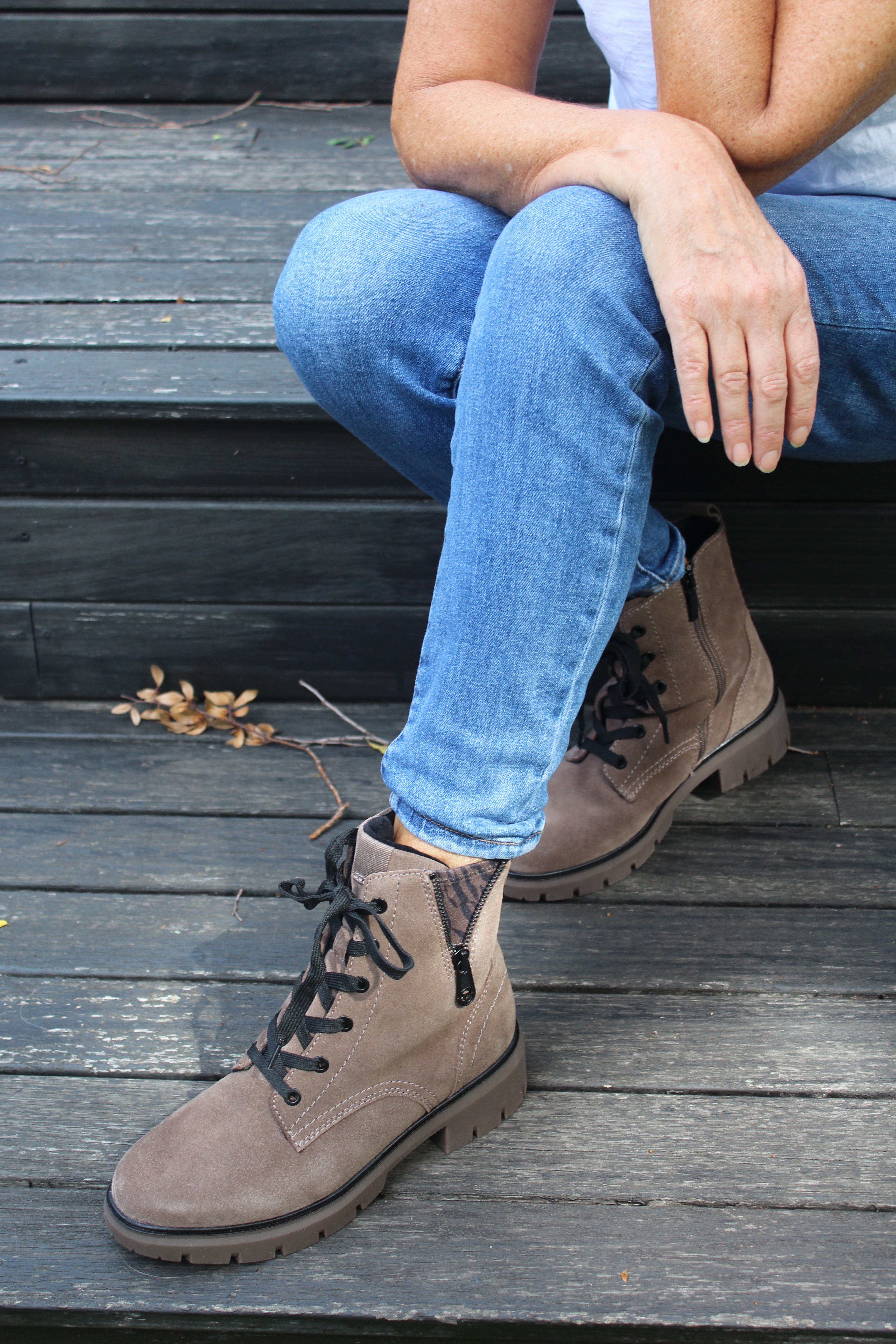 Simone Pepper — Tamaris Lace-up Boot | Wide Fit